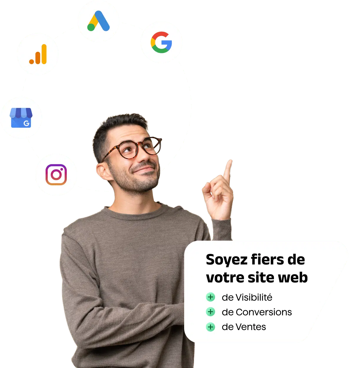 Agence IDEO - Agence de communication Rouen- Icones Instagram, Google, GMB, Google ADS et Analytics